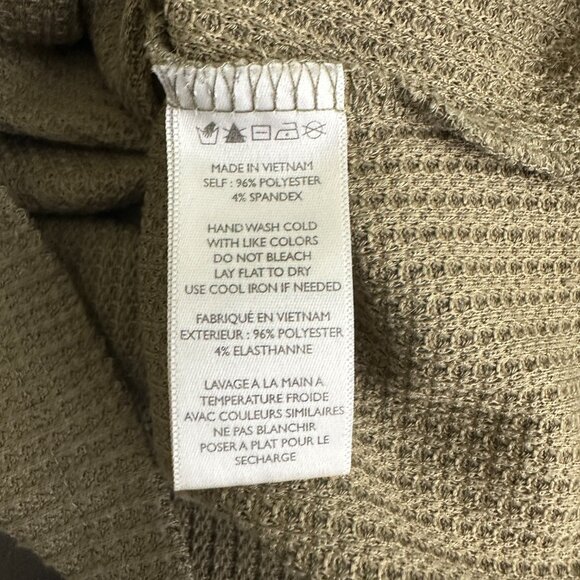 2/$24 Paper Crane Waffle Knit Long Sleeve Henley Tee Olive Green #A0530 TRB3 - Picture 6 of 8